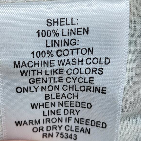 Cynthia Rowley Dress Women 2 Blue Linen Sleeveless Geometric Print Lined Pockets - Picture 15 of 15